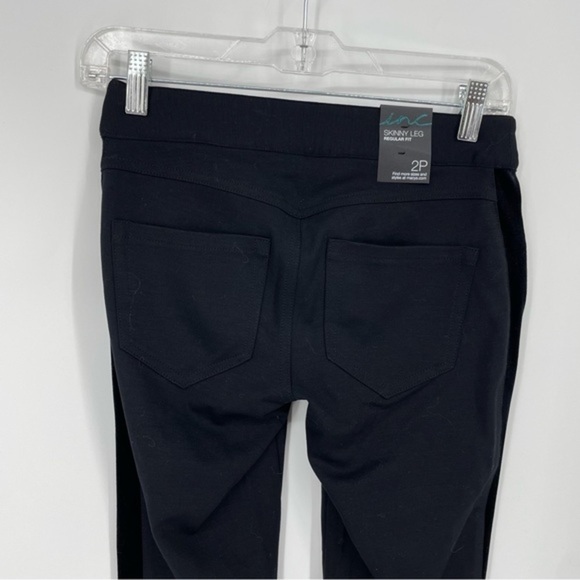INC Velvet panel Accent Tuxedo Leggings Sz 2P black - Picture 6 of 11
